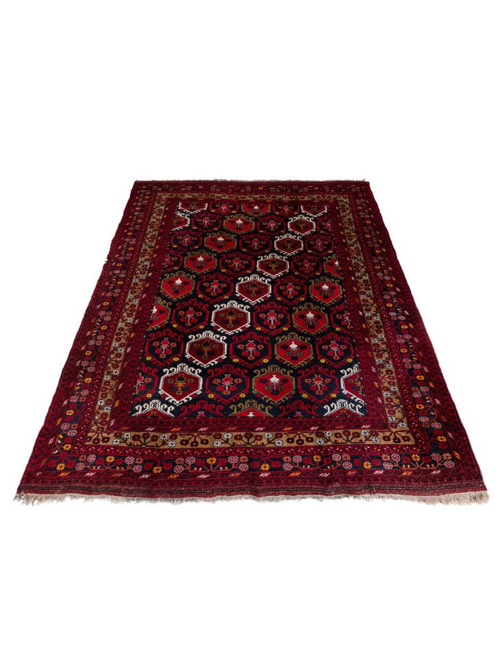 Detail image of 7' 2 x 9' 10  Hand Knotted Afghan Ersari Wool Rug