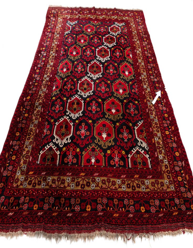 Detail image of 7' 2 x 9' 10  Hand Knotted Afghan Ersari Wool Rug