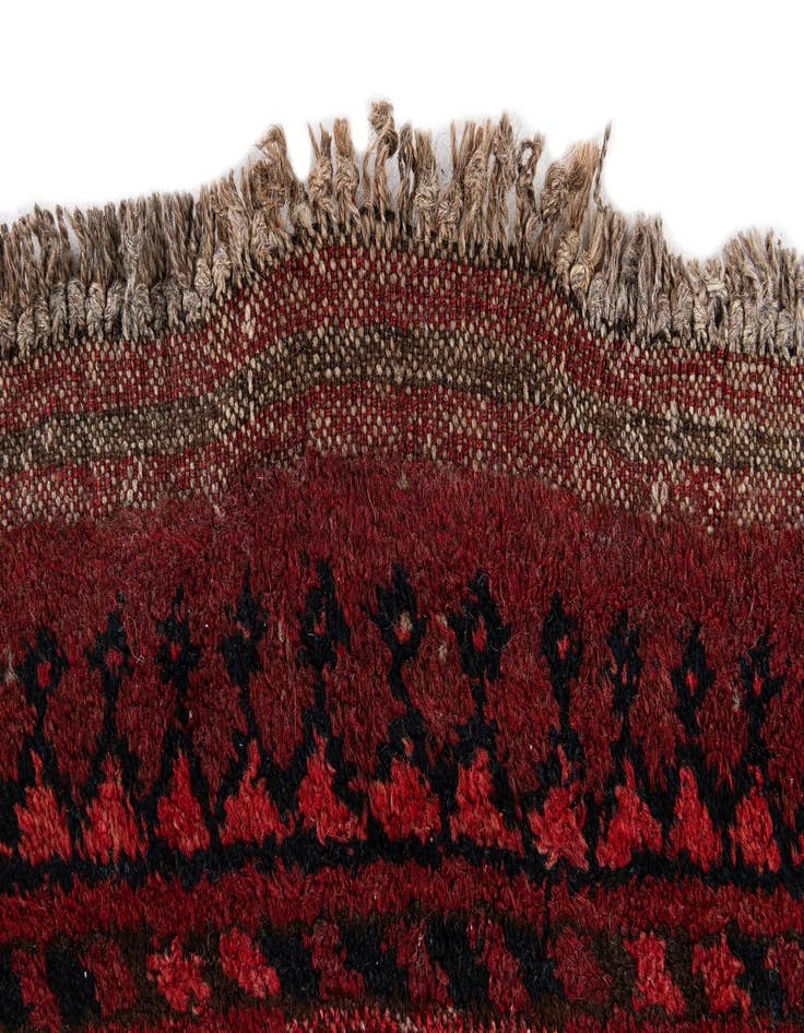 Detail image of 4' 2 x 5' 3  Hand Knotted Afghan Ersari Wool Rug