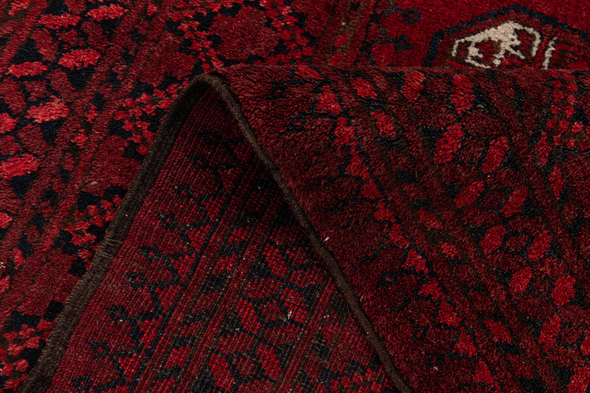 4' 2 x 5' 3 Hand Knotted Afghan Ersari Wool Rug