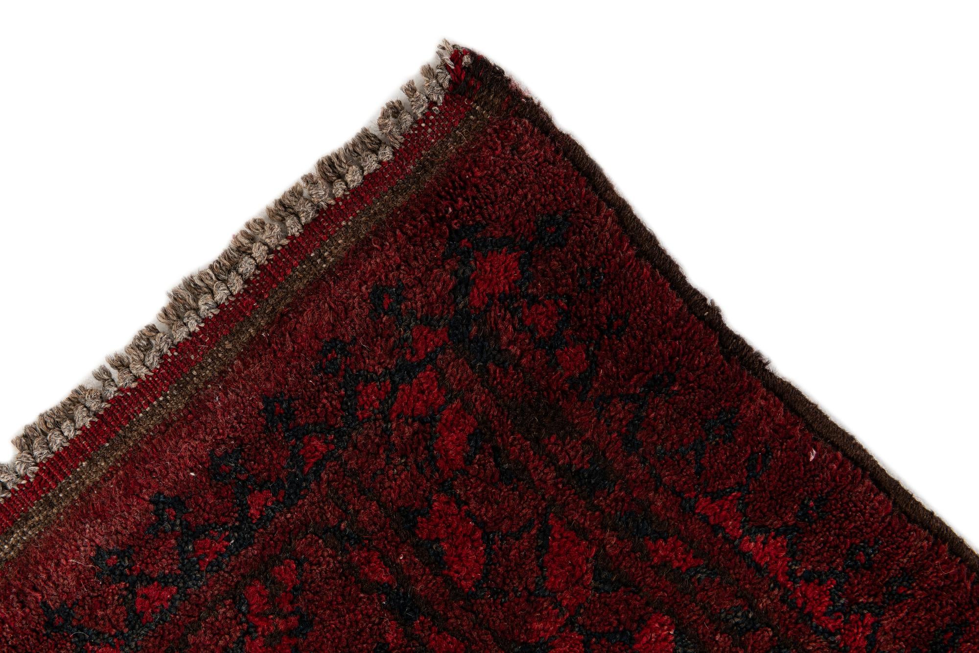 4' 2 x 5' 3 Hand Knotted Afghan Ersari Wool Rug