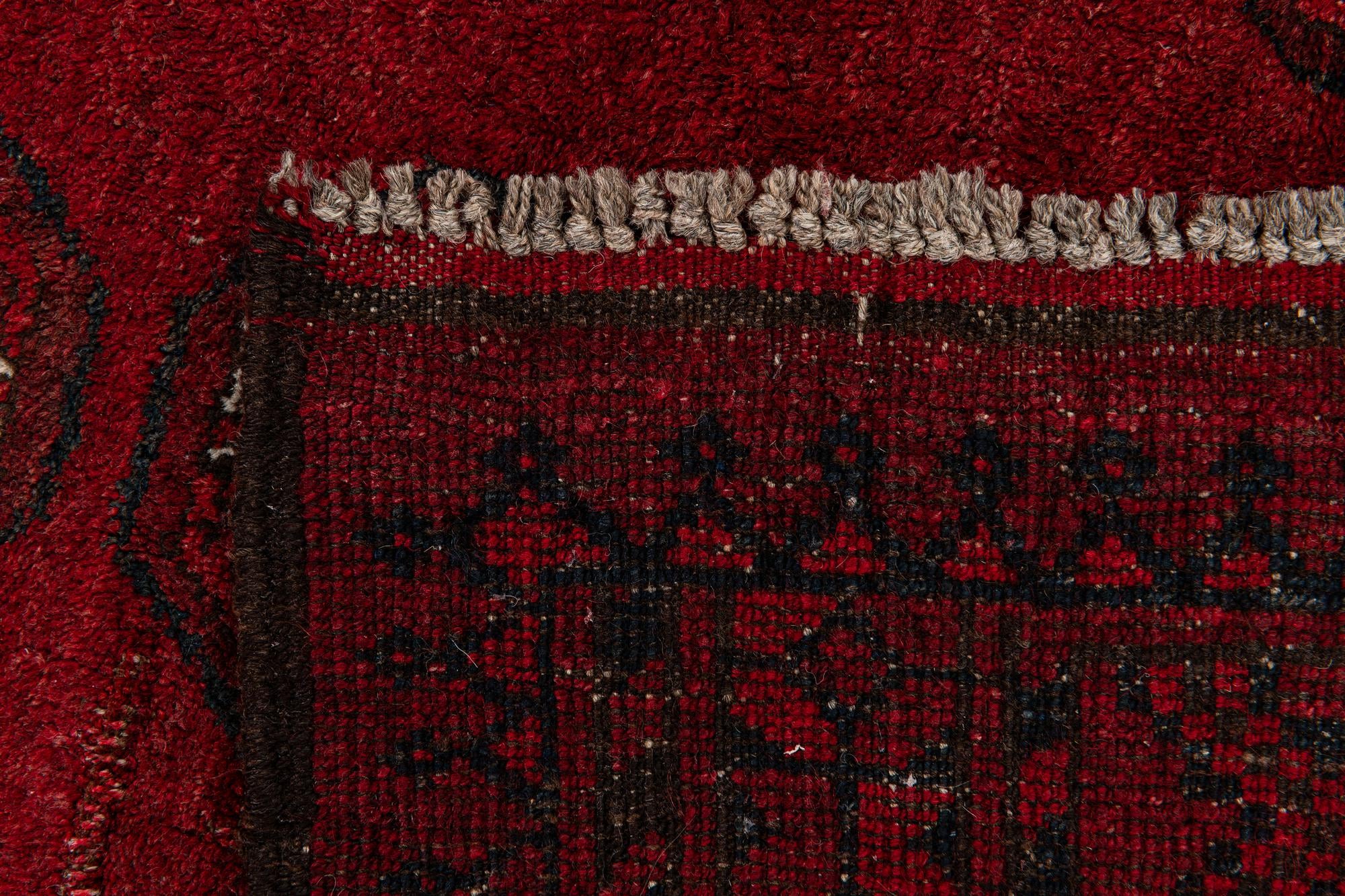 4' 2 x 5' 3 Hand Knotted Afghan Ersari Wool Rug