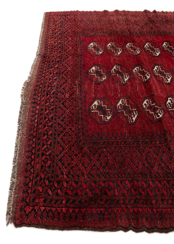 4' 2 x 5' 3 Hand Knotted Afghan Ersari Wool Rug