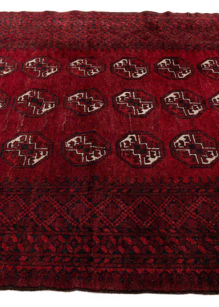4' 2 x 5' 3 Hand Knotted Afghan Ersari Wool Rug