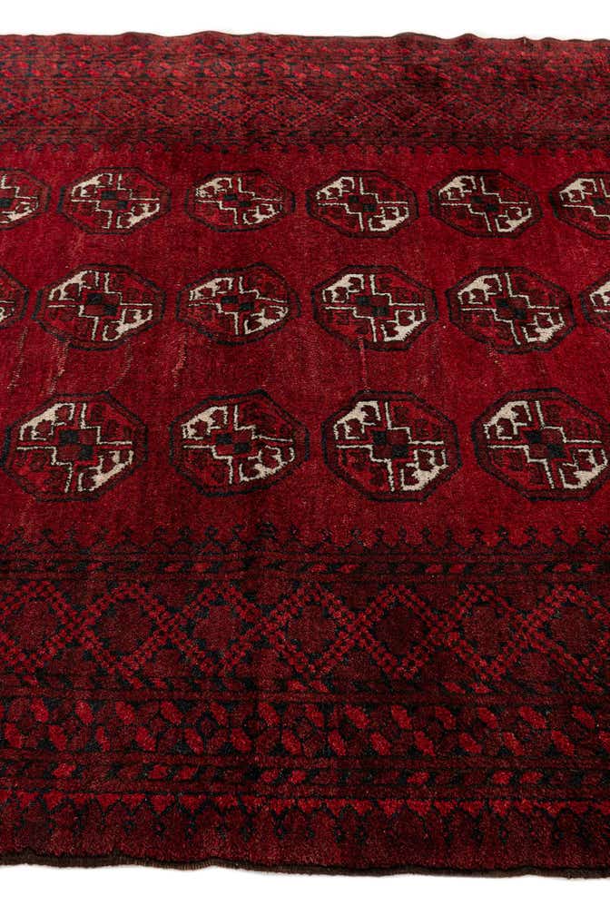 4' 2 x 5' 3 Hand Knotted Afghan Ersari Wool Rug