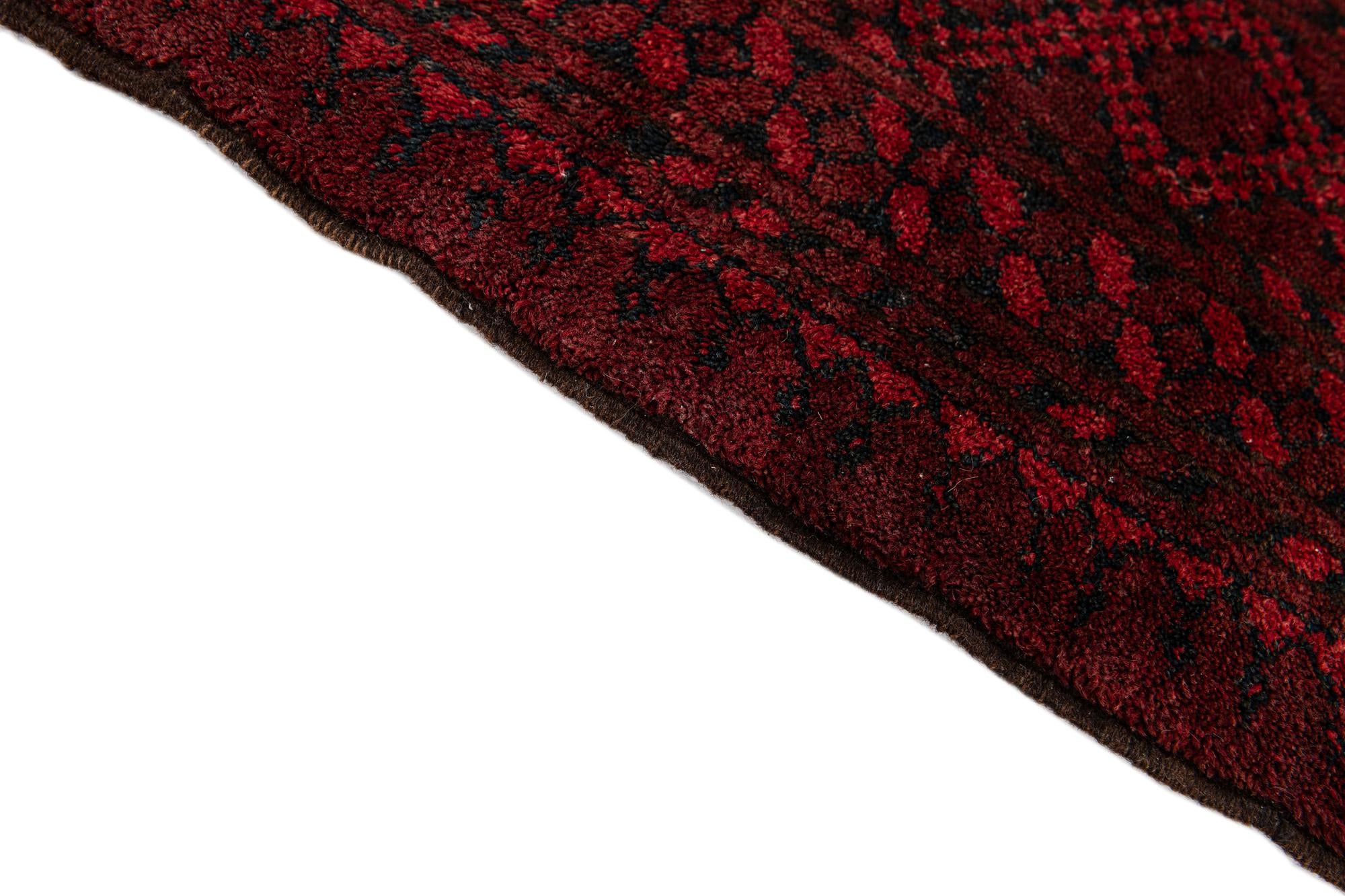 4' 2 x 5' 3 Hand Knotted Afghan Ersari Wool Rug