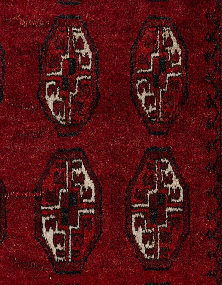 Detail image of 4' 2 x 5' 3  Hand Knotted Afghan Ersari Wool Rug