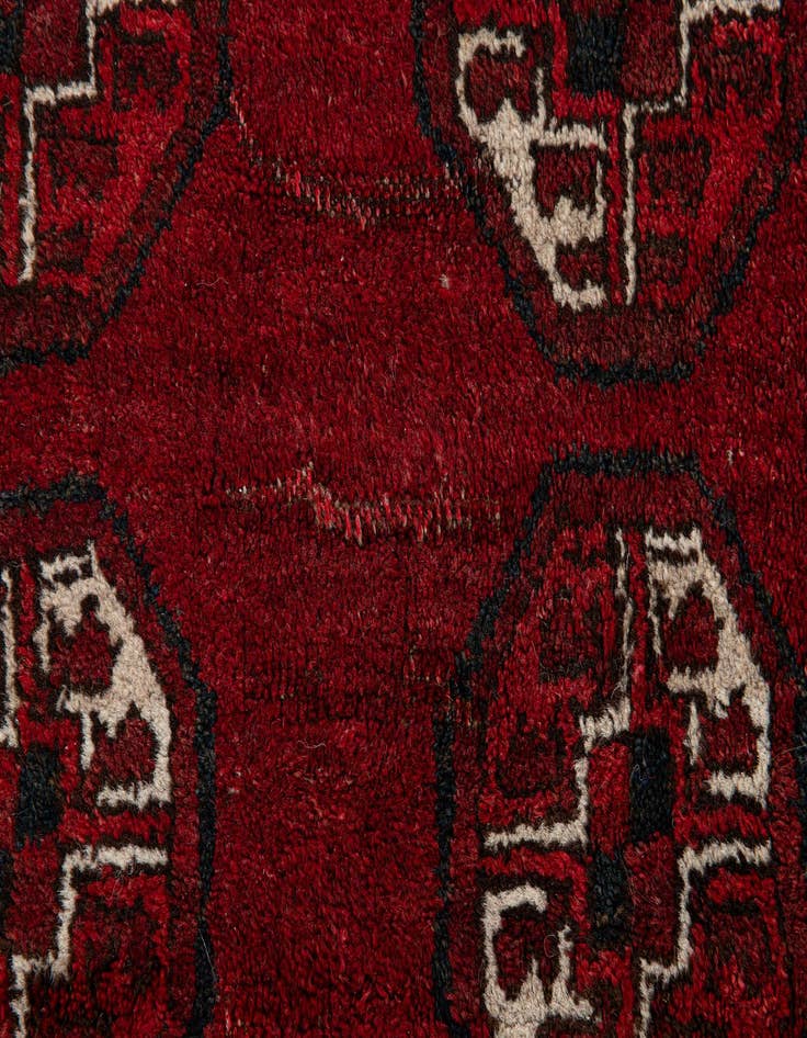 Detail image of 4' 2 x 5' 3  Hand Knotted Afghan Ersari Wool Rug