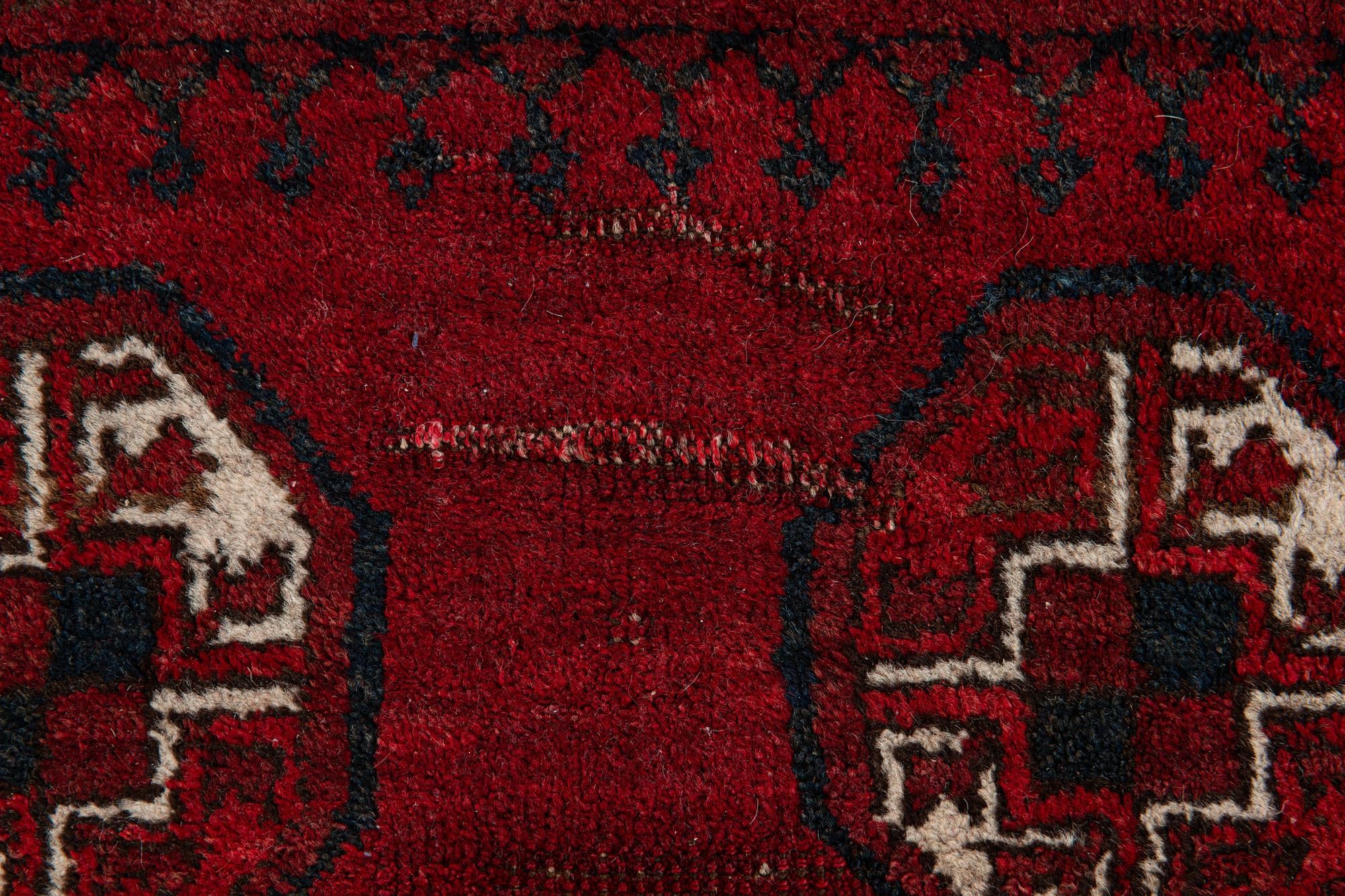 4' 2 x 5' 3 Hand Knotted Afghan Ersari Wool Rug