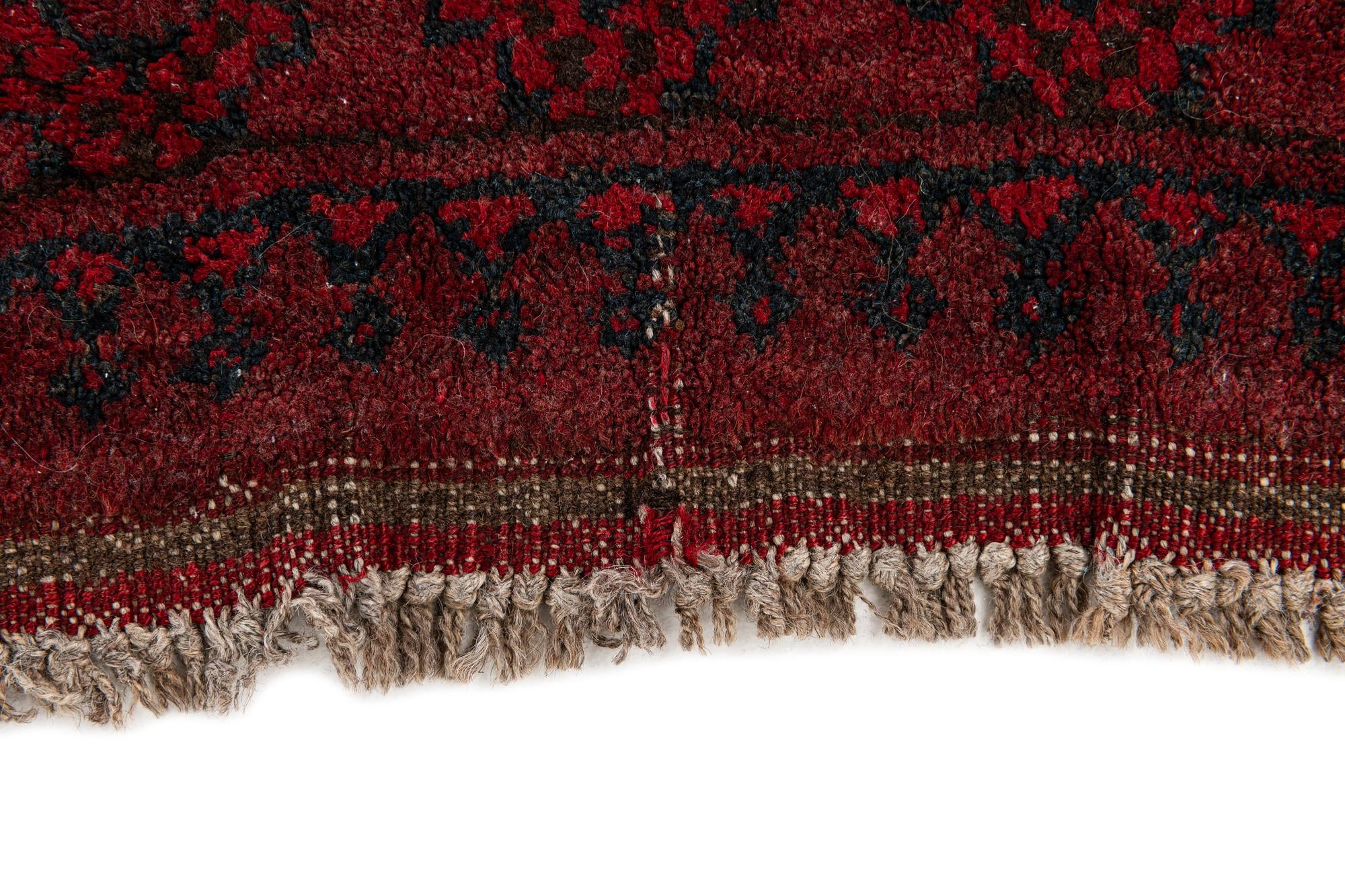 4' 2 x 5' 3 Hand Knotted Afghan Ersari Wool Rug
