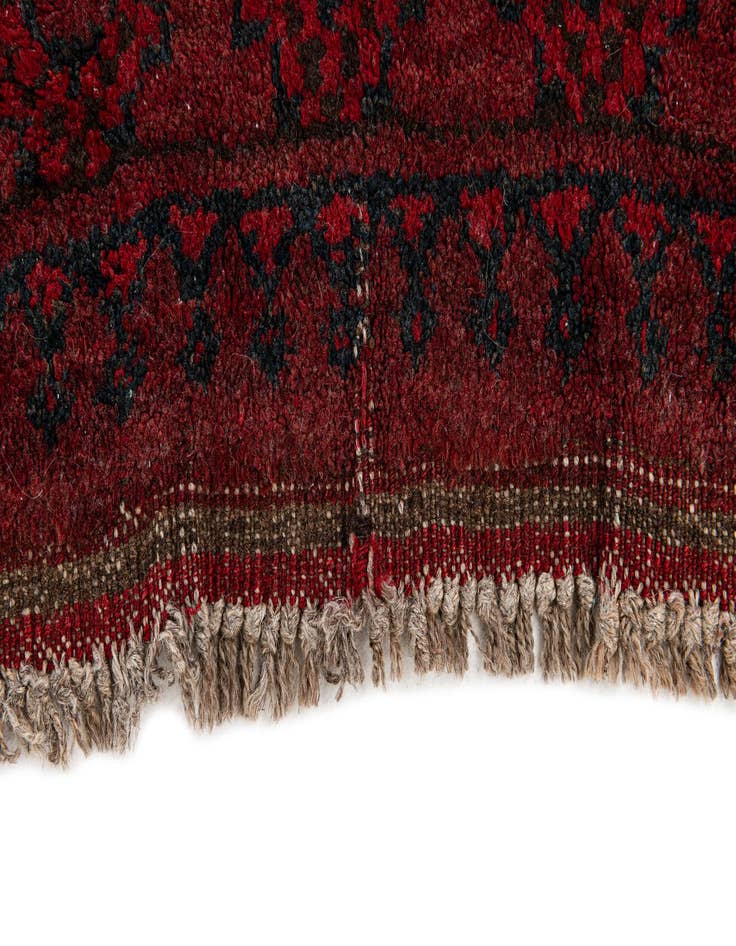 Detail image of 4' 2 x 5' 3  Hand Knotted Afghan Ersari Wool Rug