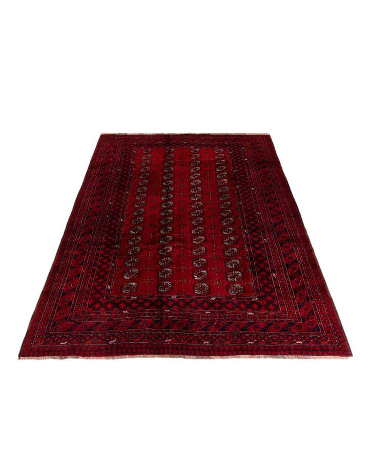 8' 9 x 10' 8 Hand Knotted Afghan Ersari Wool Rug