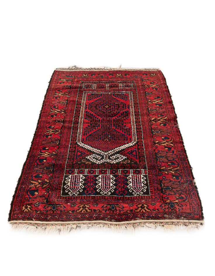 Detail image of 2' 9 x 4' 4  Hand Knotted Afghan Ersari Wool Rug