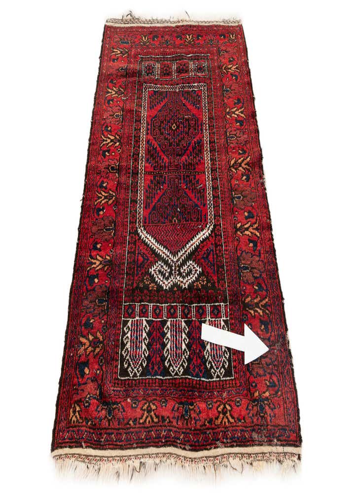 2' 9 x 4' 4 Hand Knotted Afghan Ersari Wool Rug