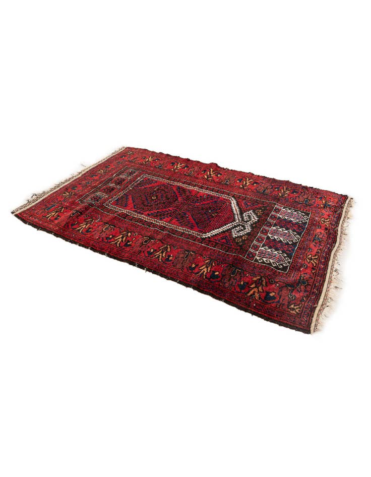 Detail image of 2' 9 x 4' 4  Hand Knotted Afghan Ersari Wool Rug