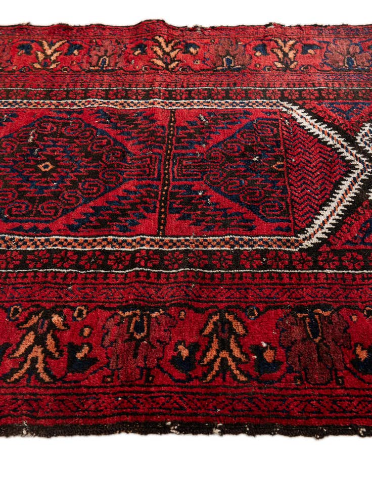 Detail image of 2' 9 x 4' 4  Hand Knotted Afghan Ersari Wool Rug