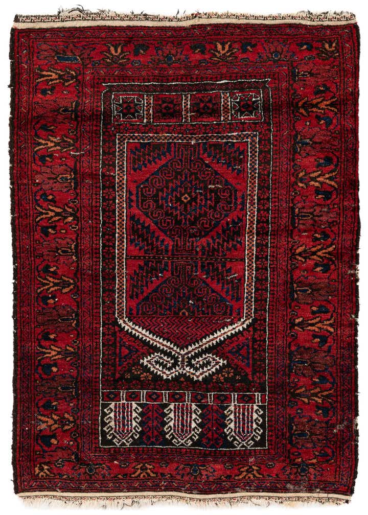 2' 9 x 4' 4 Hand Knotted Afghan Ersari Wool Rug