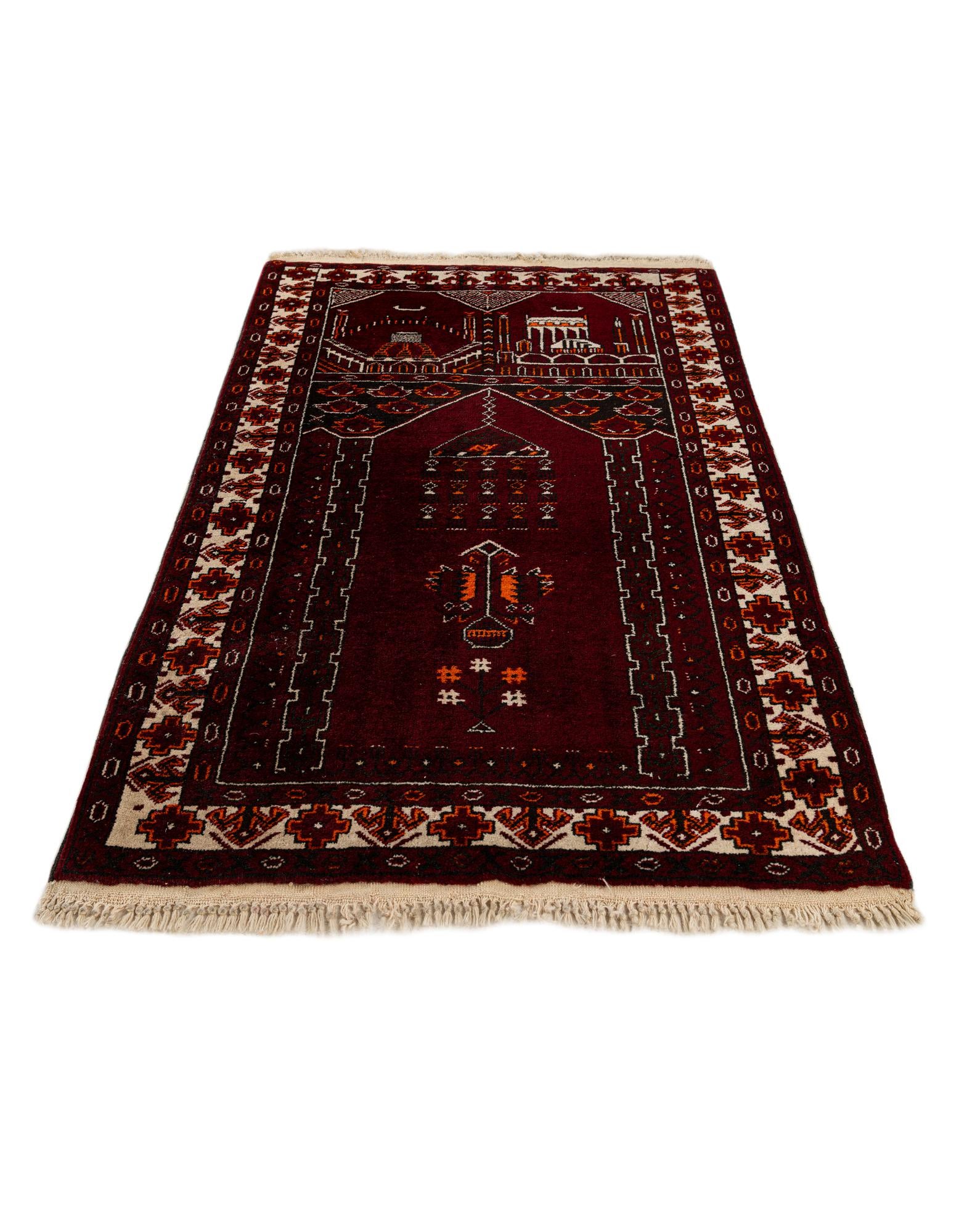 2' 8 x 4' 3 Hand Knotted Afghan Ersari Wool Rug
