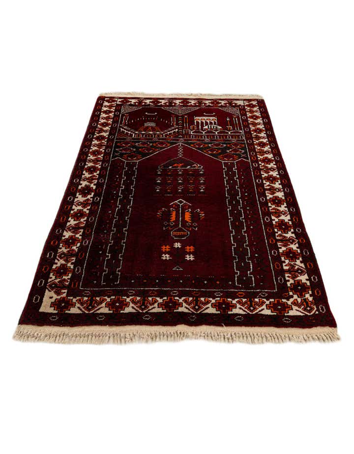 2' 8 x 4' 3 Hand Knotted Afghan Ersari Wool Rug