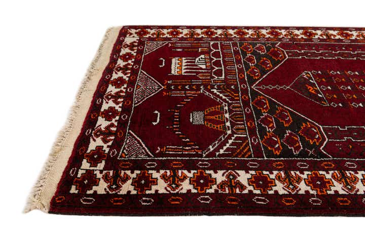 2' 8 x 4' 3 Hand Knotted Afghan Ersari Wool Rug