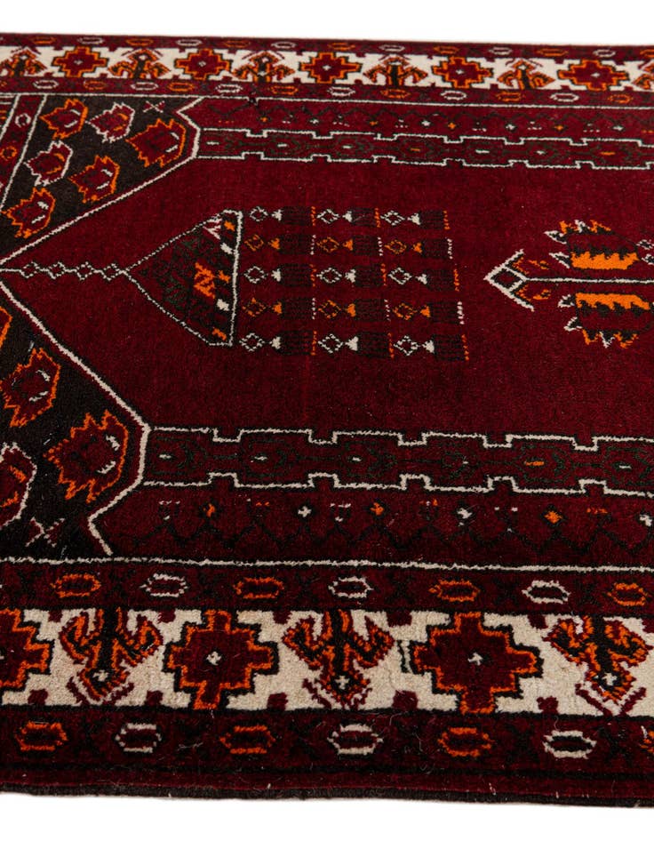 Detail image of 2' 8 x 4' 3  Hand Knotted Afghan Ersari Wool Rug
