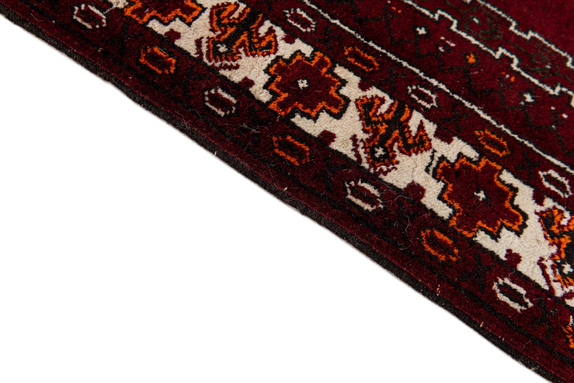 2' 8 x 4' 3 Hand Knotted Afghan Ersari Wool Rug