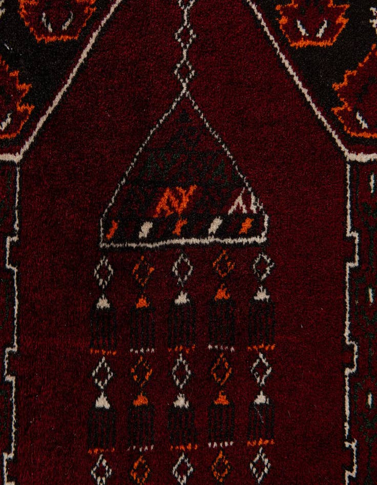 Detail image of 2' 8 x 4' 3  Hand Knotted Afghan Ersari Wool Rug