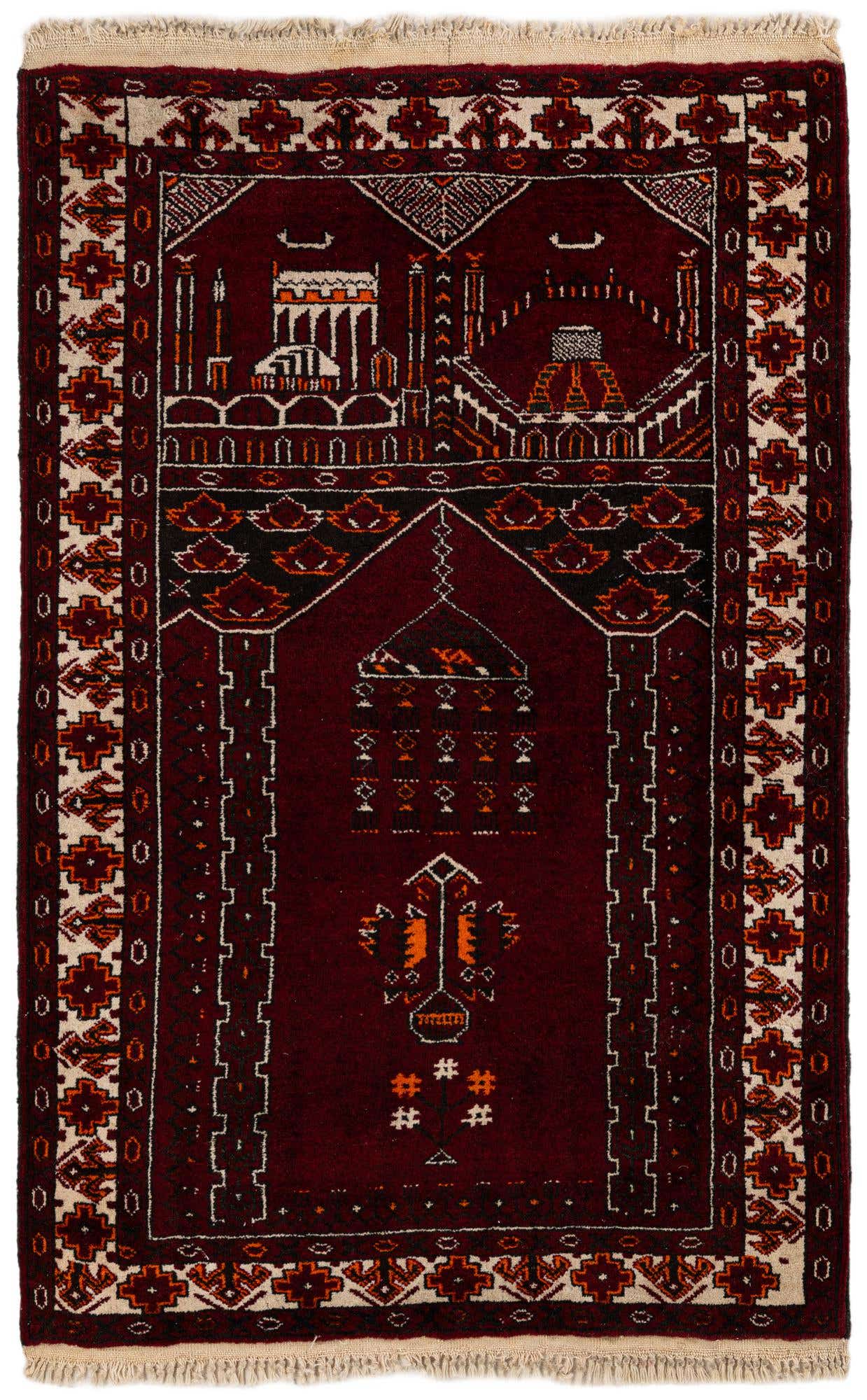 2' 8 x 4' 3 Hand Knotted Afghan Ersari Wool Rug