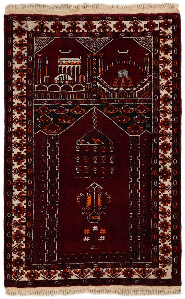 2' 8 x 4' 3 Hand Knotted Afghan Ersari Wool Rug