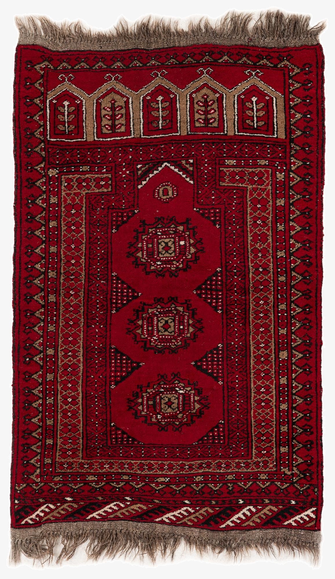 2' 6 x 3' 11  Hand Knotted Afghan Ersari Wool Rug