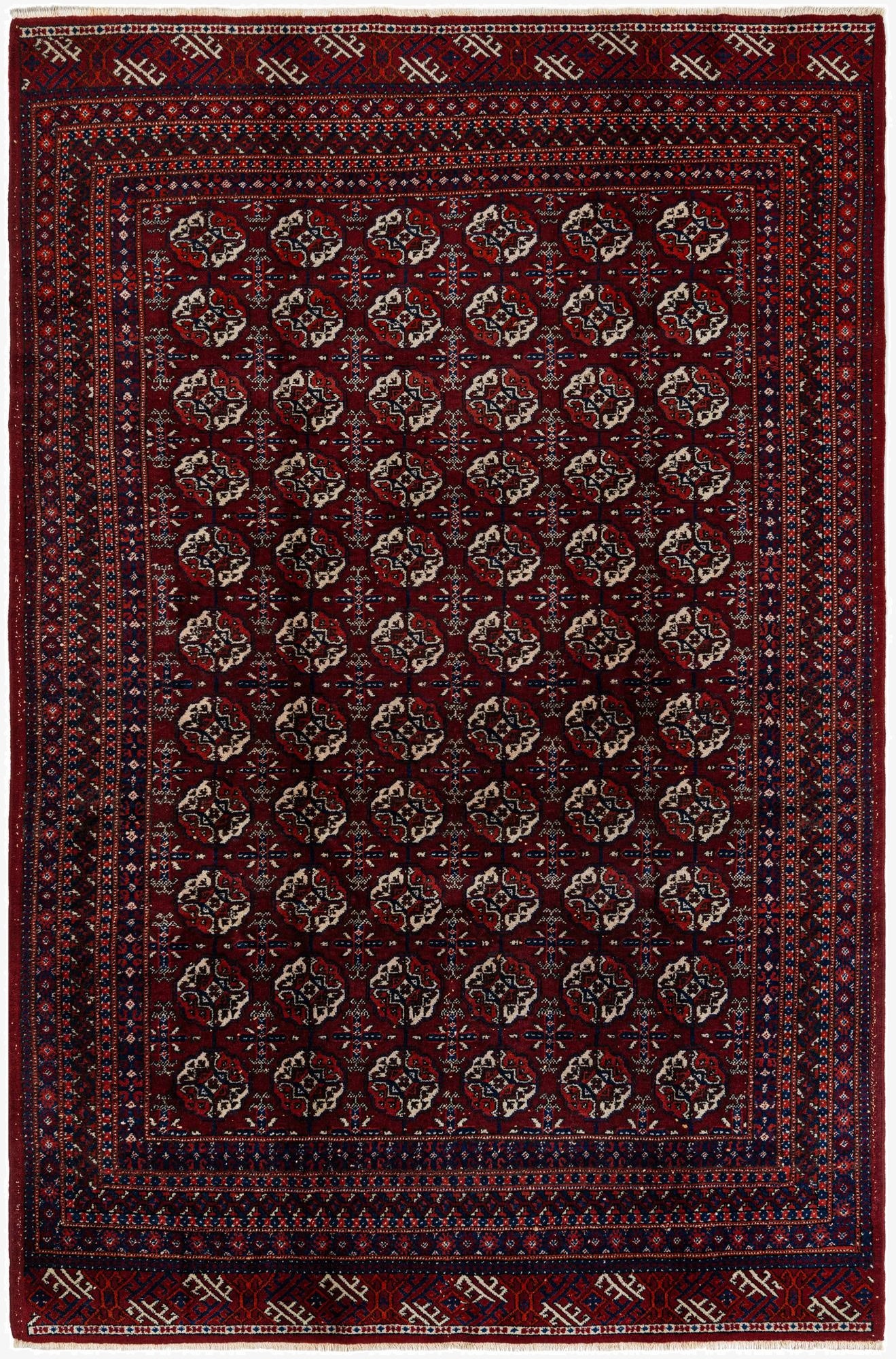6' 8 x 9' 11  Hand Knotted Afghan Ersari Wool Rug