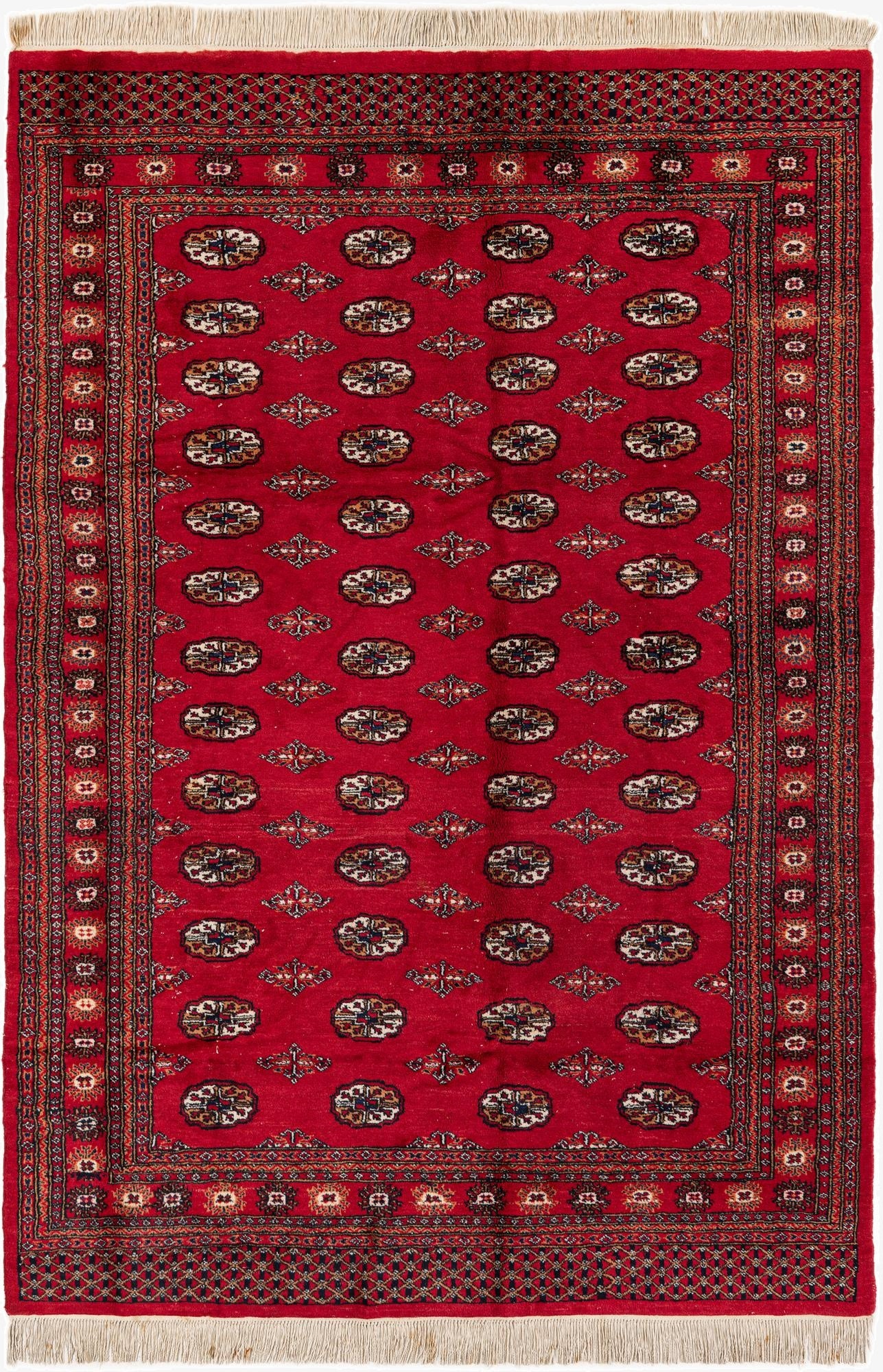 6' 1 x 9' 1  Hand Knotted Afghan Ersari Wool Rug