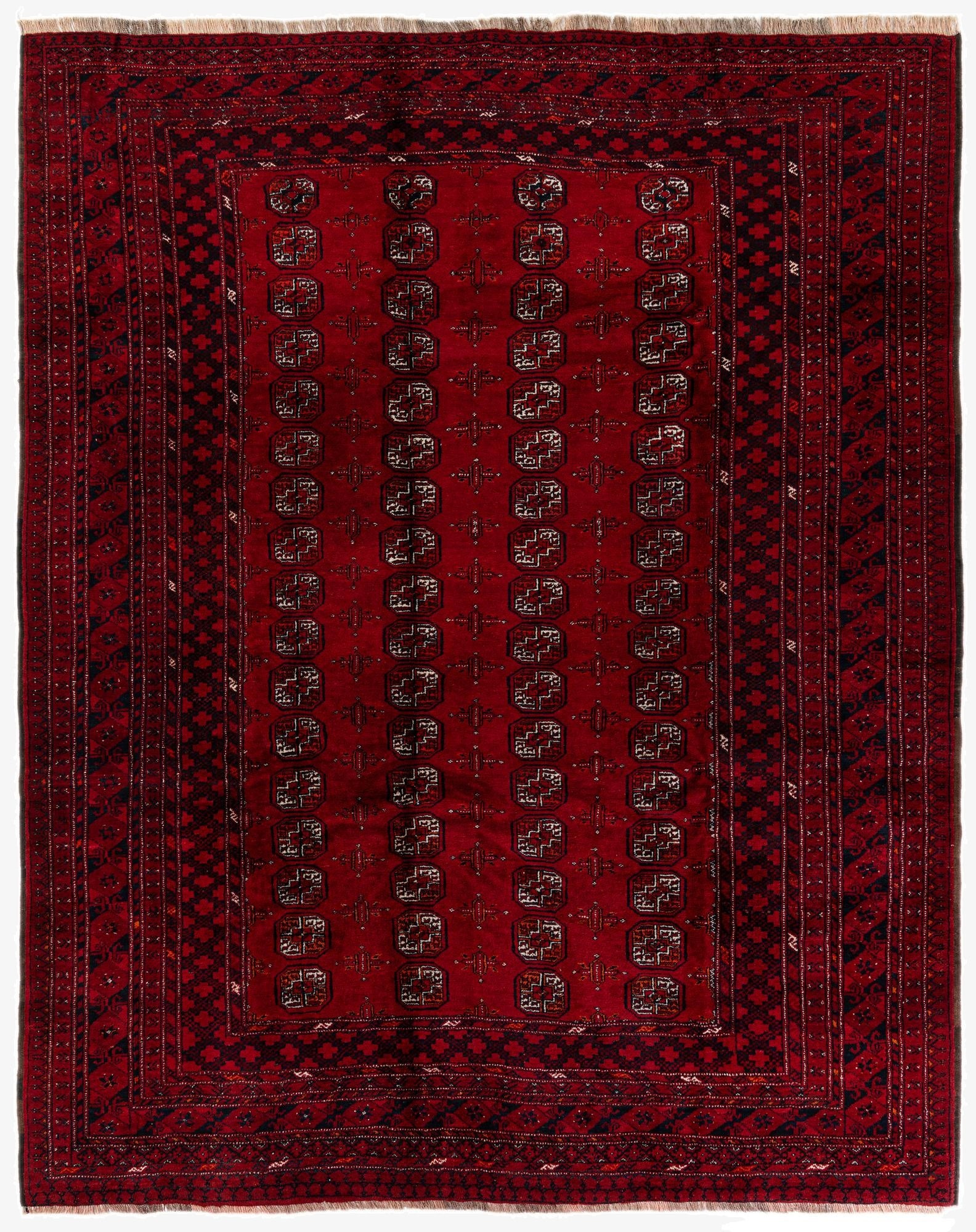 8' 9 x 10' 8  Hand Knotted Afghan Ersari Wool Rug