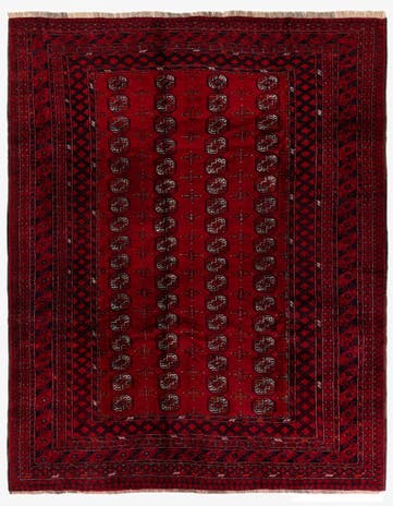 8' 9 x 10' 8 Hand Knotted Afghan Ersari Wool Rug