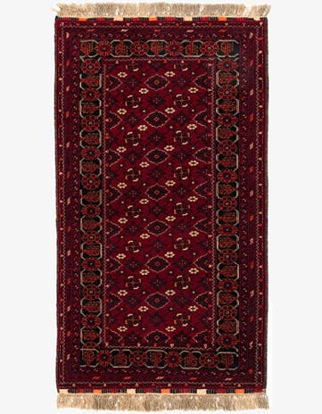 3' 5 x 6' Hand Knotted Afghan Ersari Wool Rug