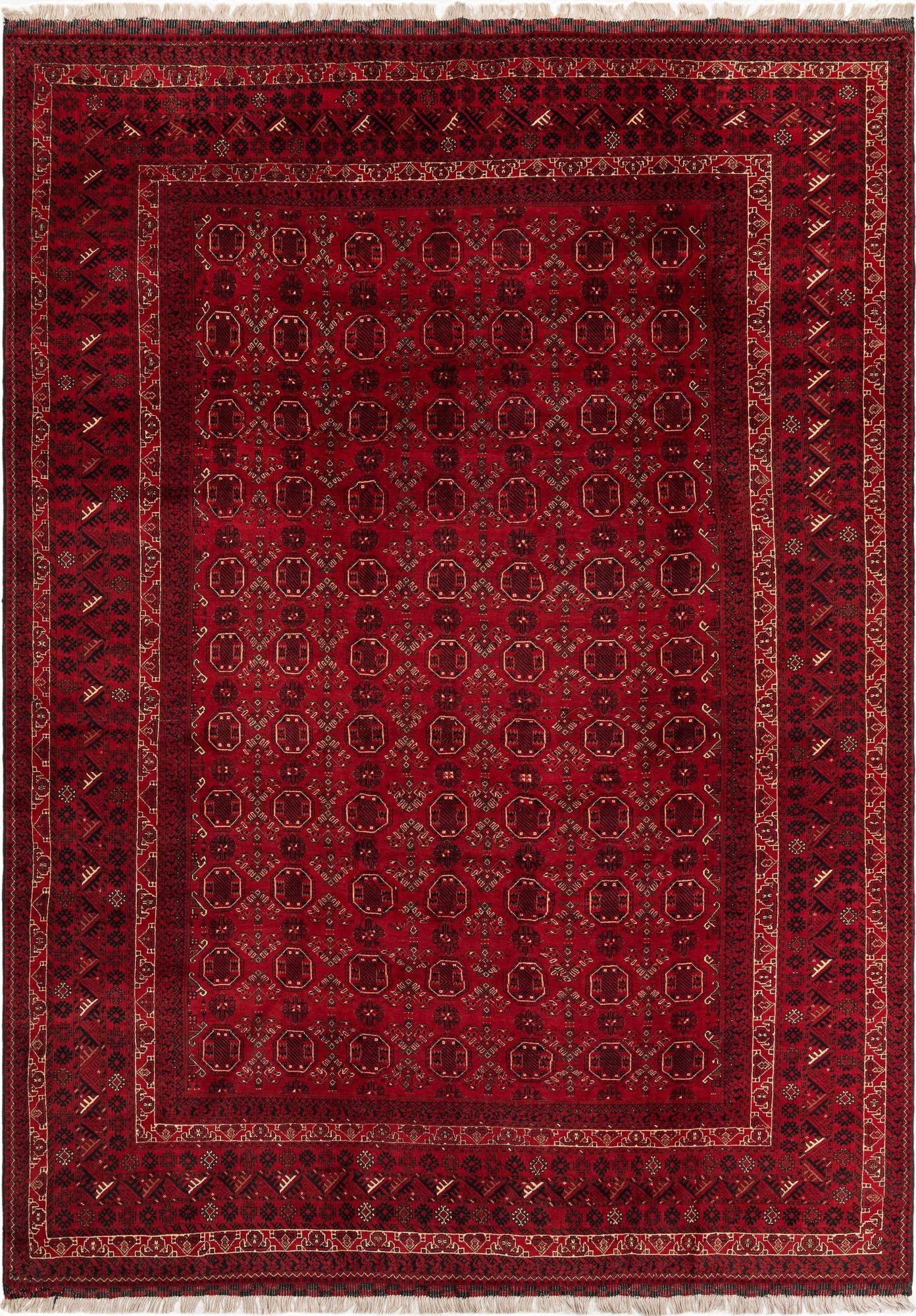 8' 1 x 11' 4  Hand Knotted Afghan Ersari Rug