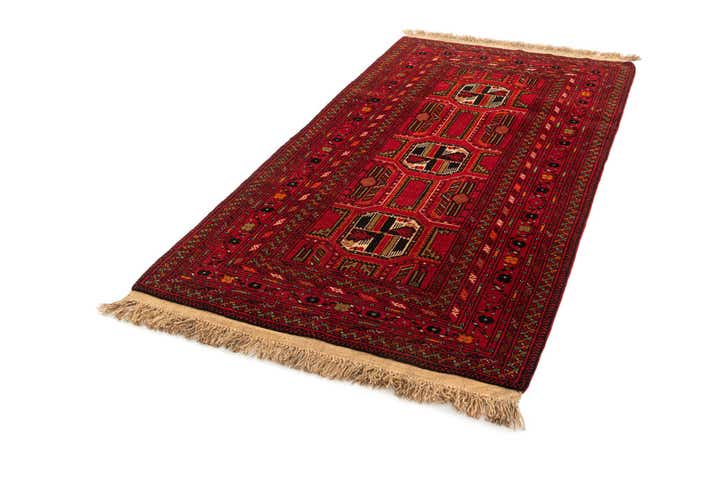 3' 5 x 6' 8 Hand Knotted Afghan Mouri Wool Rug