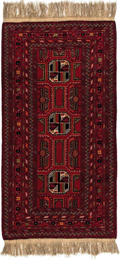 3' 5 x 6' 8 Hand Knotted Afghan Mouri Wool Rug