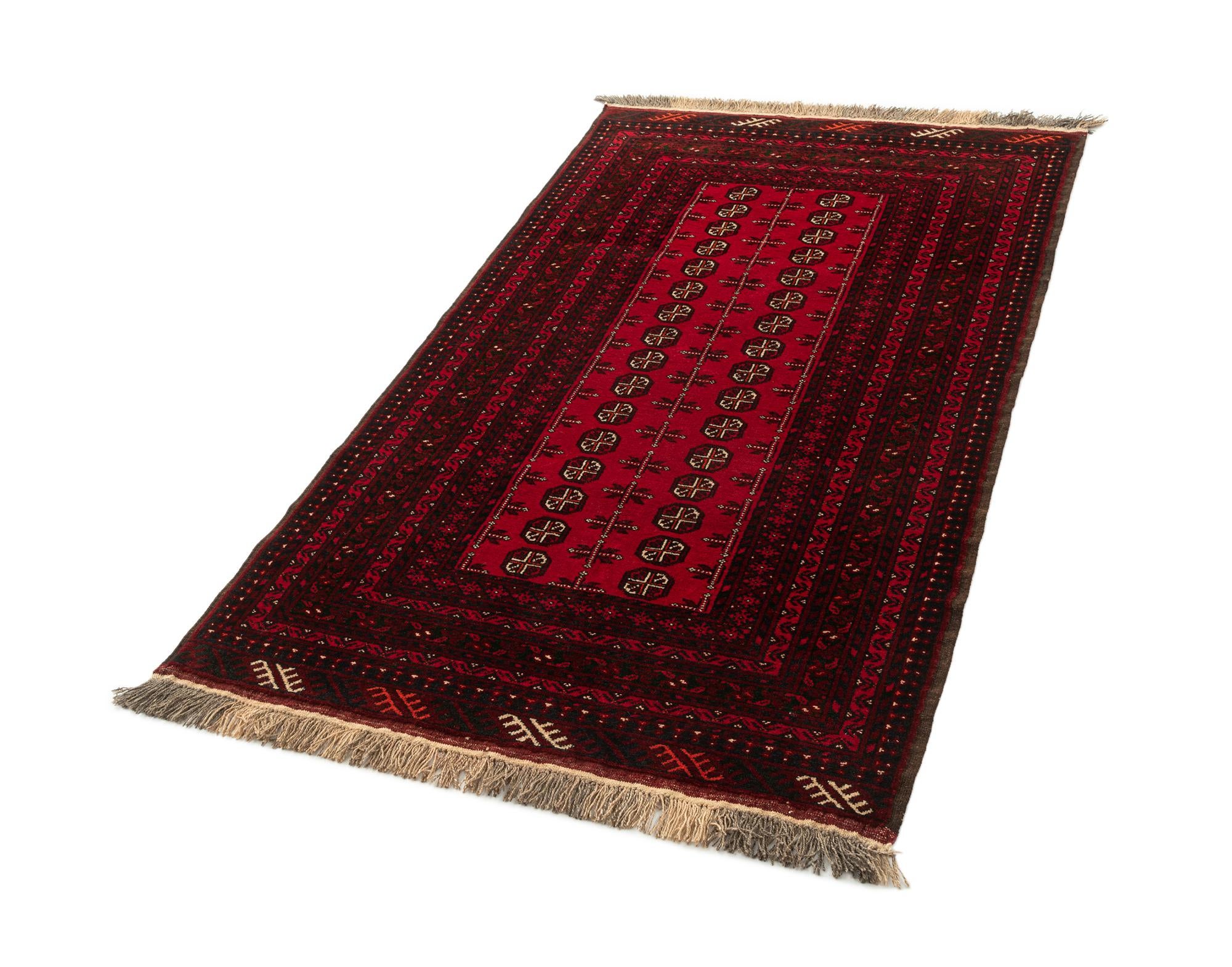 3' 6 x 6' 2 Hand Knotted Afghan Mouri Wool Rug