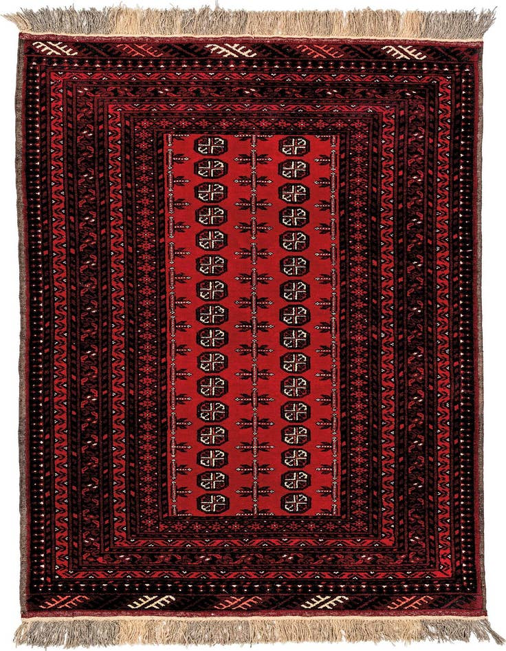 Detail image of 3' 6 x 6' 2 Hand Knotted Afghan Mouri Wool Rug