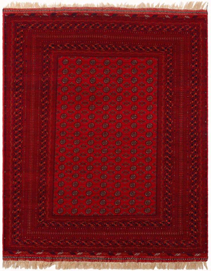 Detail image of 6' 7 x 10' 3 Hand Knotted Afghan Mouri Wool Rug
