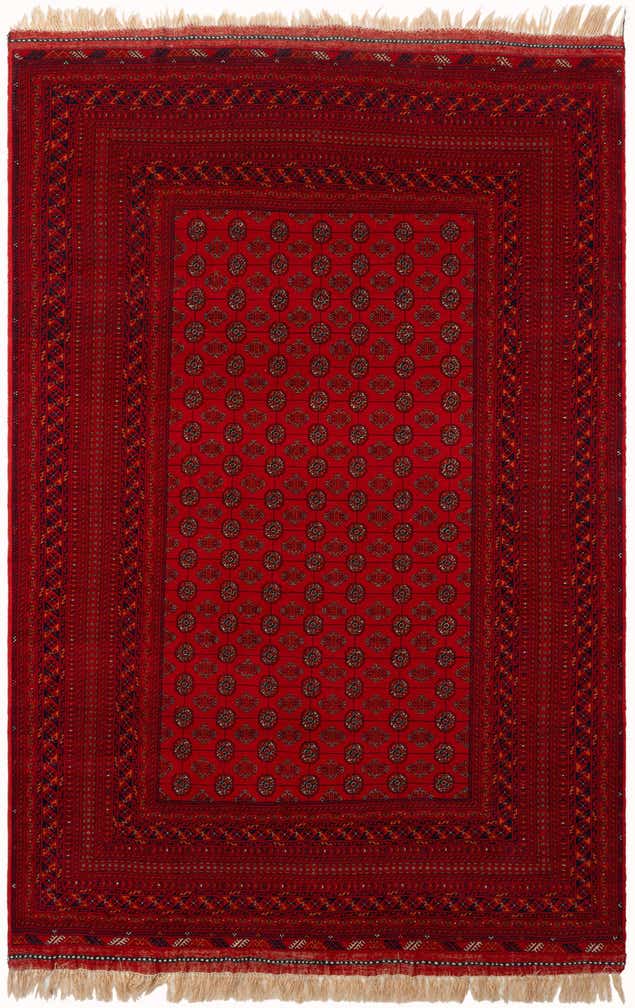 6' 7 x 10' 3 Hand Knotted Afghan Mouri Wool Rug