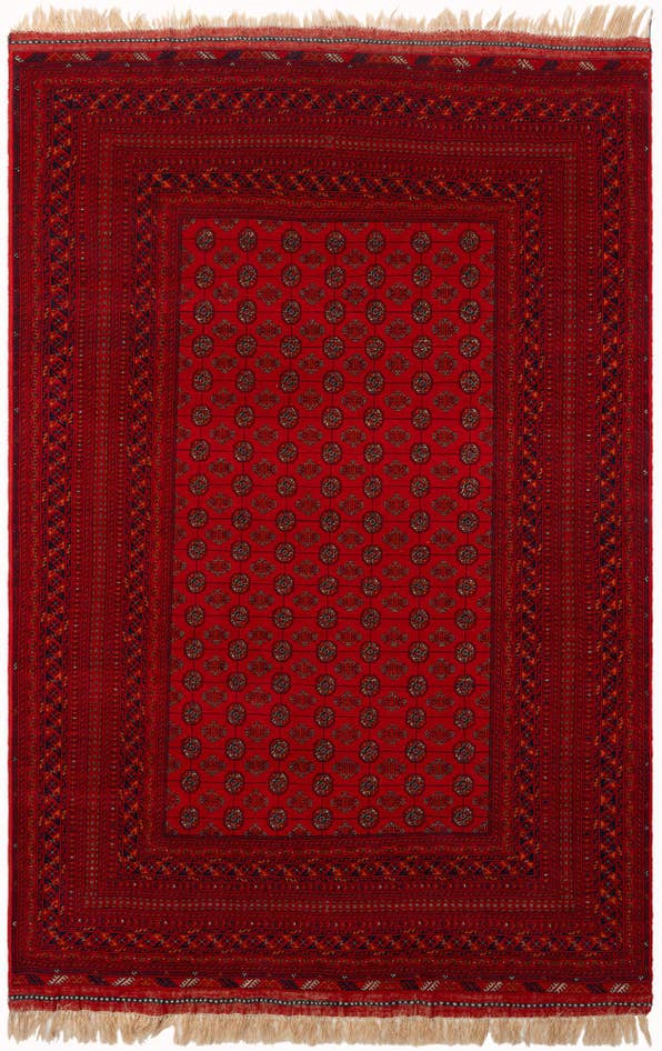 Detail image of 6' 7 x 10' 3 Hand Knotted Afghan Mouri Wool Rug
