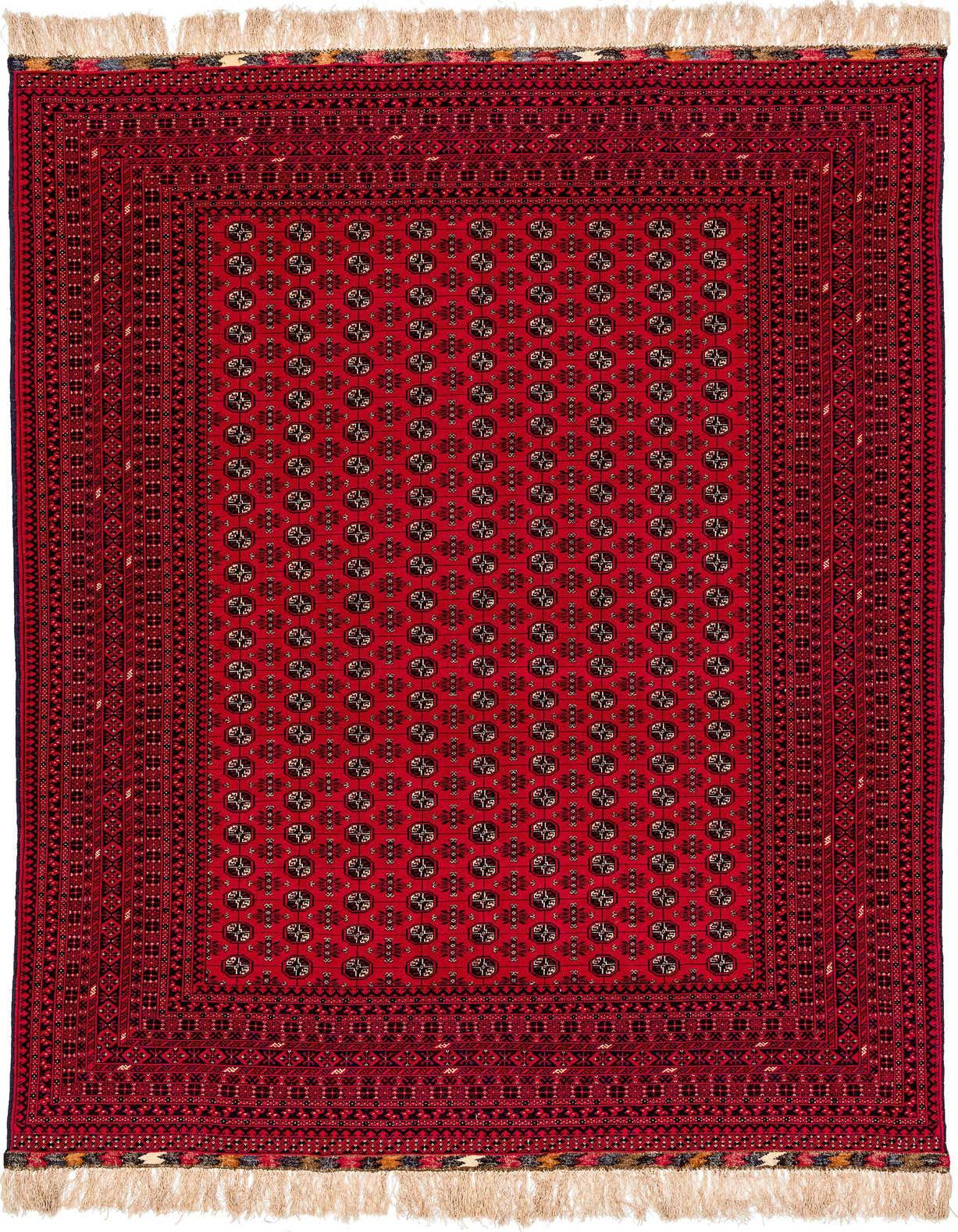 6' 8 x 10' 1 Hand Knotted Afghan Mouri Oriental Wool Rug