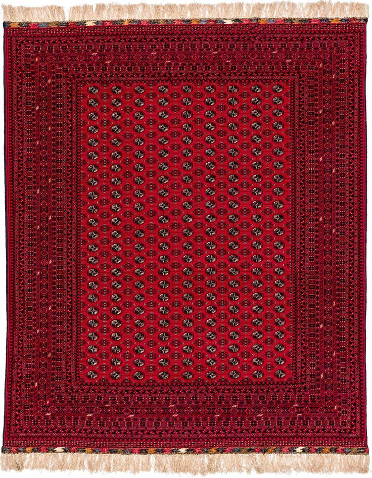 Detail image of 6' 8 x 10' 1 Hand Knotted Afghan Mouri Oriental Wool Rug