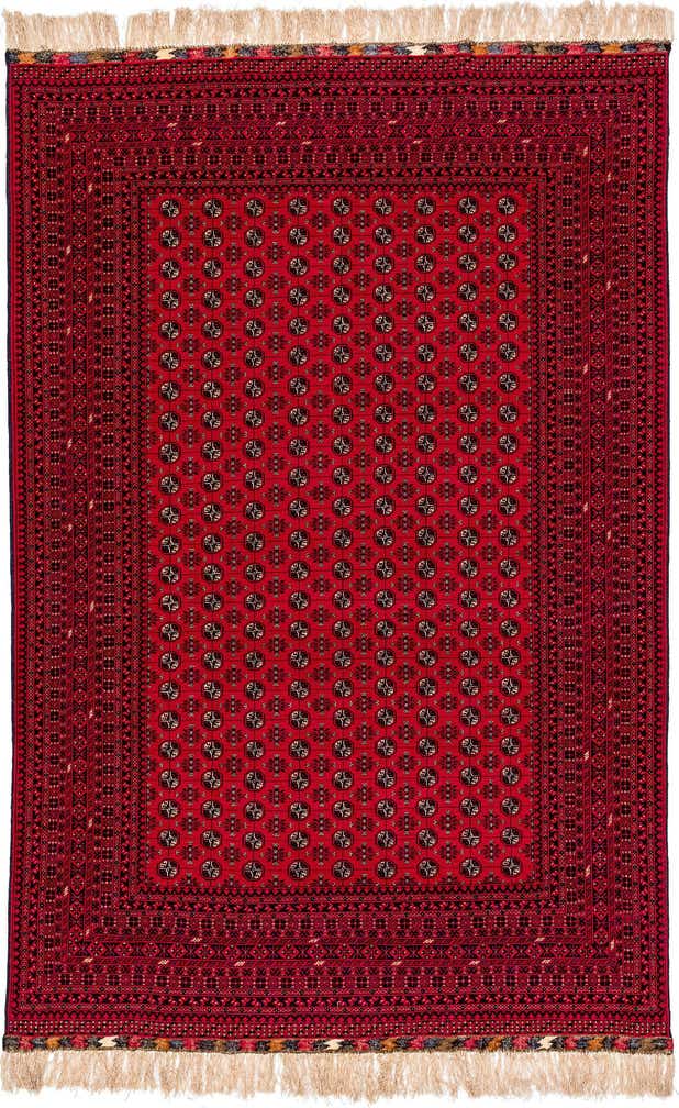 6' 8 x 10' 1 Hand Knotted Afghan Mouri Oriental Wool Rug