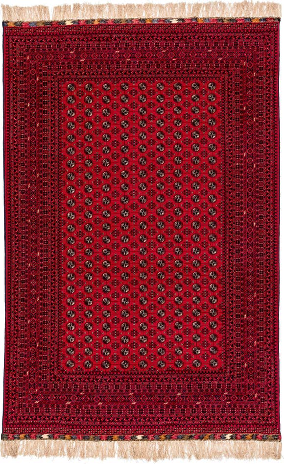 Detail image of 6' 8 x 10' 1 Hand Knotted Afghan Mouri Oriental Wool Rug