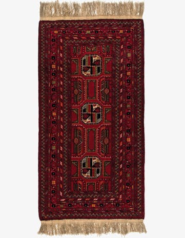 3' 5 x 6' 8 Hand Knotted Afghan Mouri Wool Rug