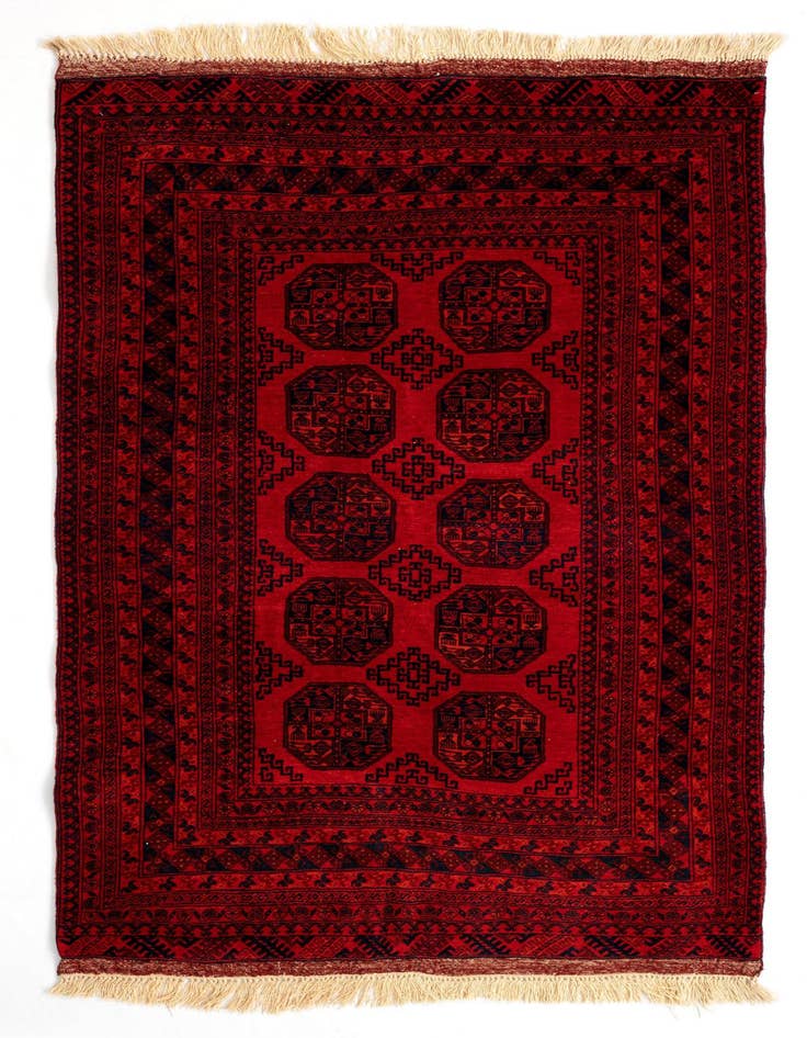 Detail image of 4' 2 x 7' 1 Afghan Wool Rug