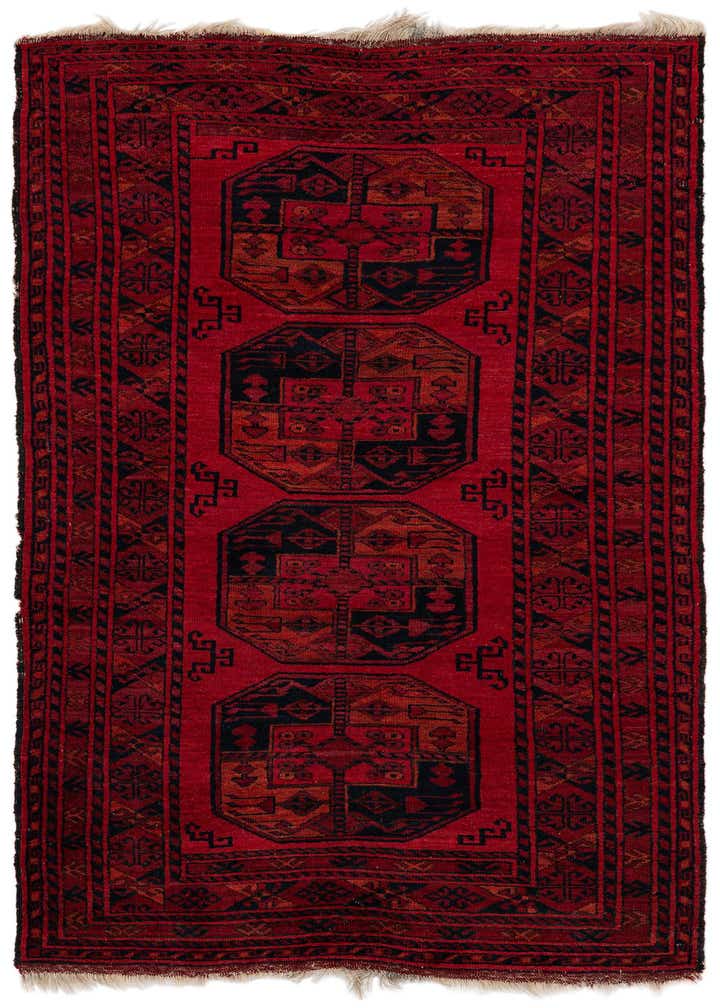 3' 5 x 6' 4 Hand Knotted Afghan Oriental Wool Rug